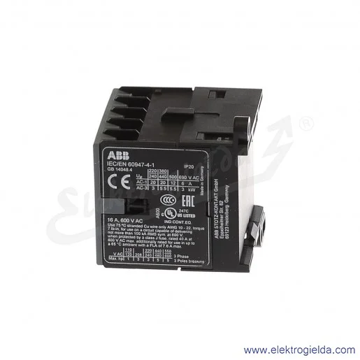 Stycznik interfejsowy BC7-30-01-1.4-81 24 DC, 1NC, 5.5KW/400V 16A AC-3, 20A AC-1, 3-polowy Stycznik interfejsowy BC7-30-01-1.4-81 24 DC, 1NC, 5.5KW/400V 16A AC-3, 20A AC-1, 3-polowy