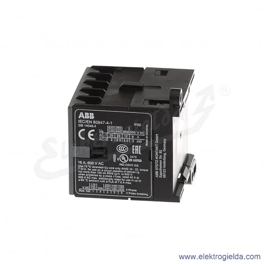 Stycznik B7-40-00-80 230 AC, 5.5KW/400V 16A AC-3, 20A AC-1, 4-polowy Stycznik B7-40-00-80 230 AC, 5.5KW/400V 16A AC-3, 20A AC-1, 4-polowy