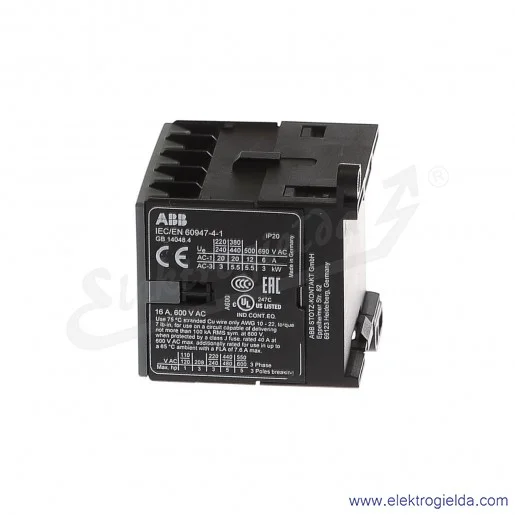 Stycznik BC7-40-00-16 48 DC, 5.5KW/400V 16A AC-3, 20A AC-1, 4-polowy Stycznik BC7-40-00-16 48 DC, 5.5KW/400V 16A AC-3, 20A AC-1, 4-polowy