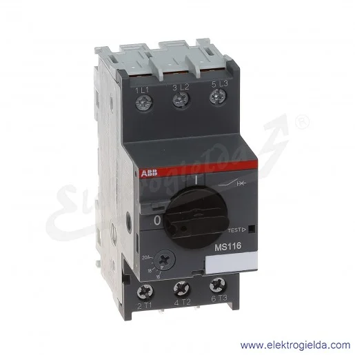 Wyłącznik silnikowy MS116-20 Termomagnetyczny 16-20A 3P 7.5kW Wyłącznik silnikowy MS116-20 Termomagnetyczny 16-20A 3P 7.5kW