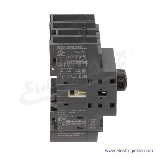 Rozłącznik izolacyjny OT125F4N2 125A 4P napęd z przodu, bez wałka i rączki Rozłącznik izolacyjny OT125F4N2 125A 4P napęd z przodu, bez wałka i rączki