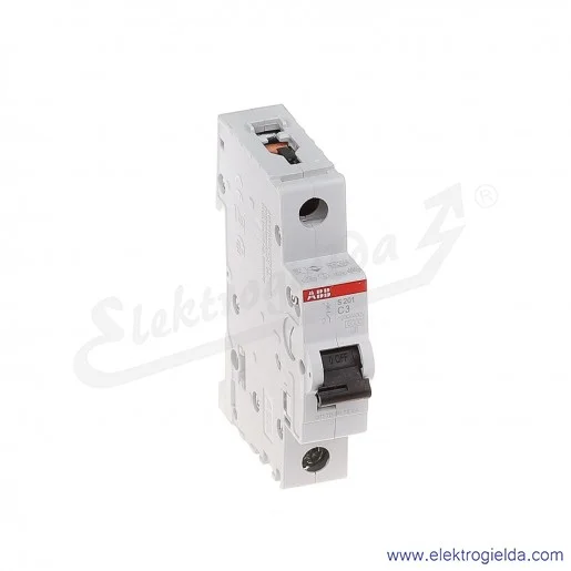 Wyłącznik nadprądowy S201-C3 1P C 3A AC 6kA Wyłącznik nadprądowy S201-C3 1P C 3A AC 6kA