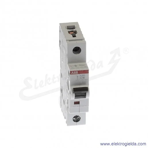 Wyłącznik nadprądowy S201-C16 1P C 16A AC 6kA Wyłącznik nadprądowy S201-C16 1P C 16A AC 6kA
