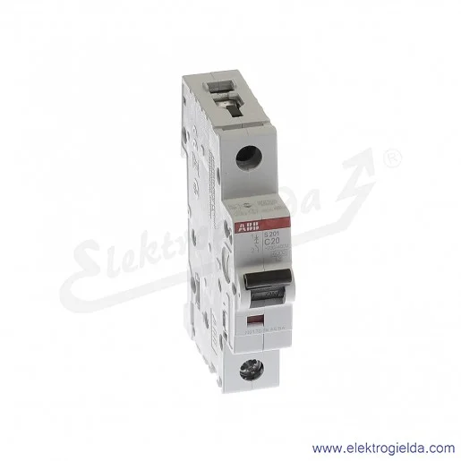 Wyłącznik nadprądowy S201-C20 1P C 20A AC 6kA Wyłącznik nadprądowy S201-C20 1P C 20A AC 6kA