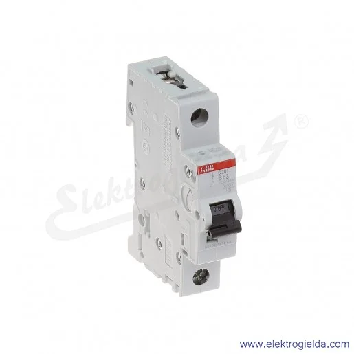 Wyłącznik nadprądowy S201-B63 1P B 63A AC 6kA Wyłącznik nadprądowy S201-B63 1P B 63A AC 6kA