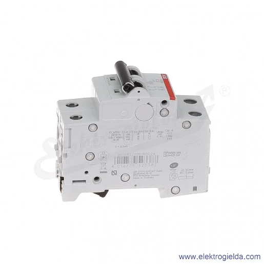 Wyłącznik nadprądowy S202-C2 2P C 2A AC 6kA Wyłącznik nadprądowy S202-C2 2P C 2A AC 6kA