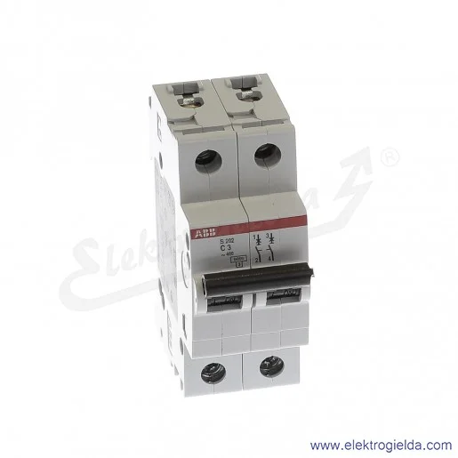 Wyłącznik nadprądowy S202-C3 2P C 3A AC 6kA Wyłącznik nadprądowy S202-C3 2P C 3A AC 6kA