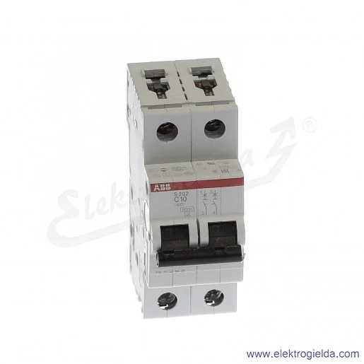 Wyłącznik nadprądowy S202-C10 2P C 10A AC 6kA Wyłącznik nadprądowy S202-C10 2P C 10A AC 6kA