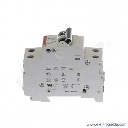 Wyłącznik nadprądowy S202-C6 2P C 6A AC 6kA Wyłącznik nadprądowy S202-C6 2P C 6A AC 6kA