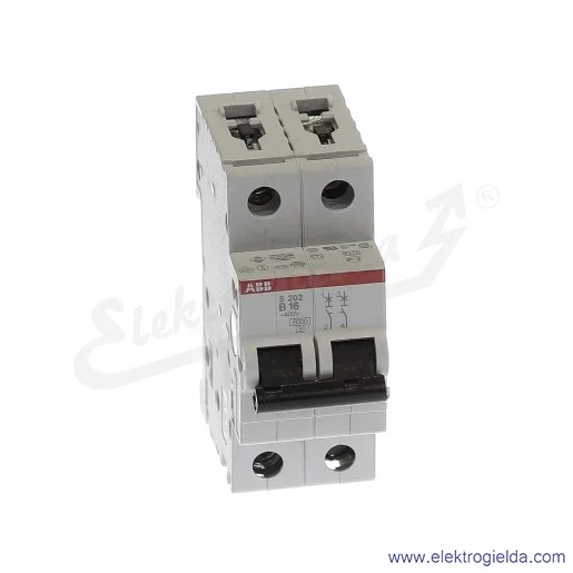 Wyłącznik nadprądowy S202-B16 2P B 16A AC 6kA Wyłącznik nadprądowy S202-B16 2P B 16A AC 6kA