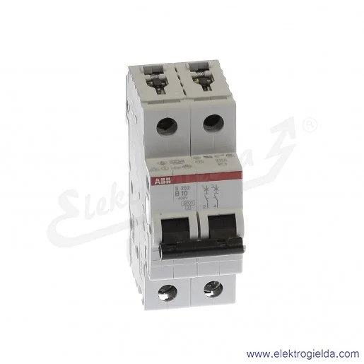 Wyłącznik nadprądowy S202-B10 2P B 10A AC 6kA Wyłącznik nadprądowy S202-B10 2P B 10A AC 6kA
