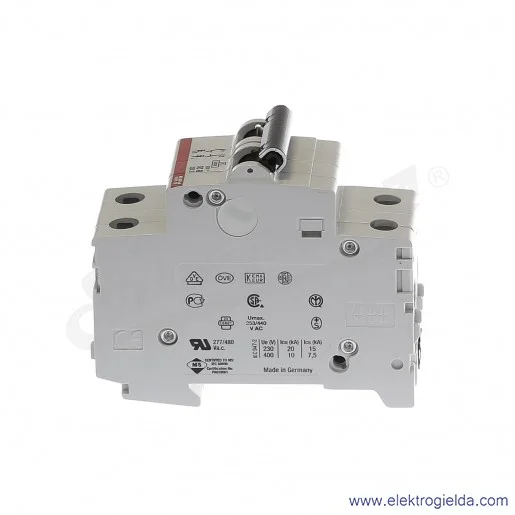 Wyłącznik nadprądowy S202-B20 2P B 20A AC 6kA Wyłącznik nadprądowy S202-B20 2P B 20A AC 6kA