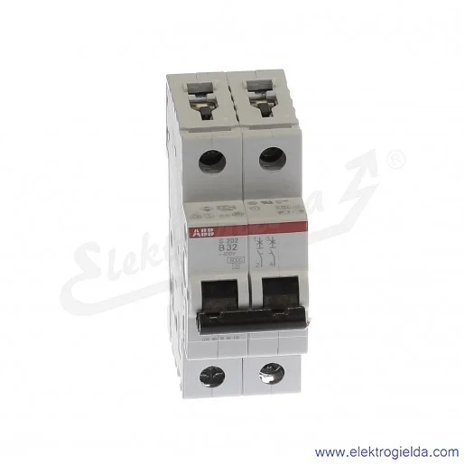 Wyłącznik nadprądowy S202-B32 2P B 32A AC 6kA Wyłącznik nadprądowy S202-B32 2P B 32A AC 6kA