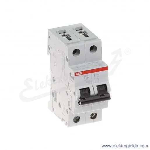 Wyłącznik nadprądowy S202-B50 2P B 50A AC 6kA Wyłącznik nadprądowy S202-B50 2P B 50A AC 6kA