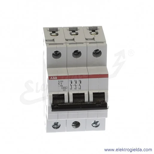 Wyłącznik nadprądowy S203-C3 3P C 3A AC 6kA Wyłącznik nadprądowy S203-C3 3P C 3A AC 6kA