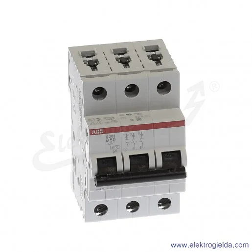 Wyłącznik nadprądowy S203-B50 3P B 50A AC 6kA Wyłącznik nadprądowy S203-B50 3P B 50A AC 6kA