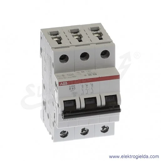 Wyłącznik nadprądowy S203-B40 3P B 40A AC 6kA Wyłącznik nadprądowy S203-B40 3P B 40A AC 6kA