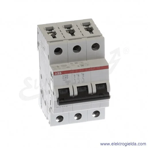 Wyłącznik nadprądowy S203-C40 3P C 40A AC 6kA Wyłącznik nadprądowy S203-C40 3P C 40A AC 6kA