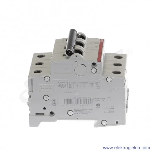 Wyłącznik nadprądowy S203-C40 3P C 40A AC 6kA Wyłącznik nadprądowy S203-C40 3P C 40A AC 6kA