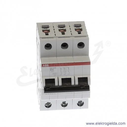 Wyłącznik nadprądowy SZ203-B6 3P B 6A AC 6kA Wyłącznik nadprądowy SZ203-B6 3P B 6A AC 6kA