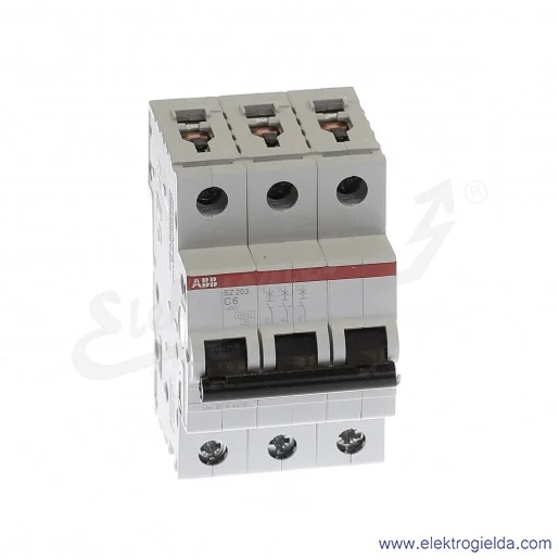 Wyłącznik nadprądowy SZ203-C6 3P C 6A AC 6kA Wyłącznik nadprądowy SZ203-C6 3P C 6A AC 6kA