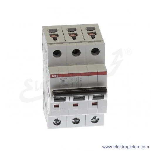 Wyłącznik nadprądowy SZ203-B10 3P B 10A AC 6kA Wyłącznik nadprądowy SZ203-B10 3P B 10A AC 6kA