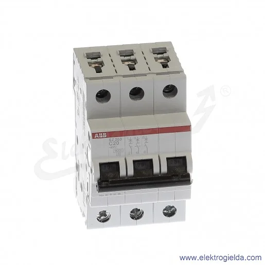 Wyłącznik nadprądowy SZ203-C20 3P C 20A AC 6kA Wyłącznik nadprądowy SZ203-C20 3P C 20A AC 6kA
