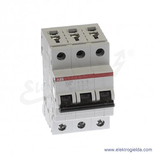 Wyłącznik nadprądowy SZ203-C63 3P C 63A AC 6kA Wyłącznik nadprądowy SZ203-C63 3P C 63A AC 6kA