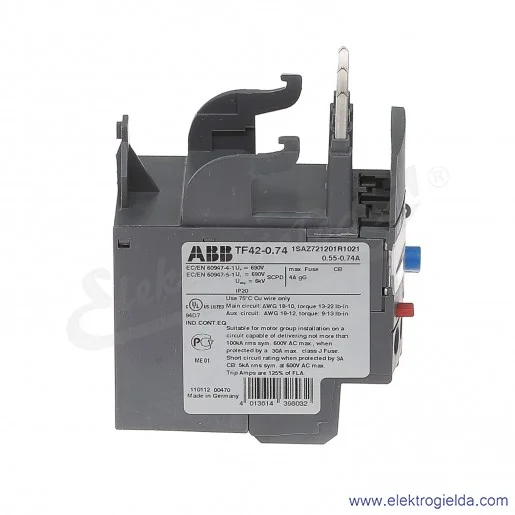 Przekaźnik termiczny TF42-0.74 0.55-0.74 A Przekaźnik termiczny TF42-0.74 0.55-0.74 A