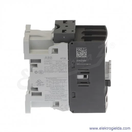 Stycznik AF38-30-00-12 48-130V AC/DC, 18.5KW/400V 38A AC-3, 50A AC-1, 3-polowy Stycznik AF38-30-00-12 48-130V AC/DC, 18.5KW/400V 38A AC-3, 50A AC-1, 3-polowy