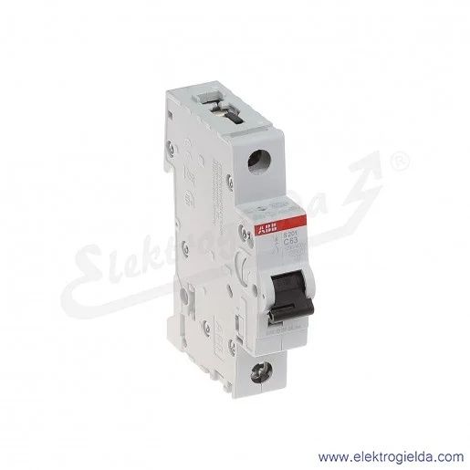 Wyłącznik nadprądowy S201-C63 1P C 63A AC 6kA Wyłącznik nadprądowy S201-C63 1P C 63A AC 6kA