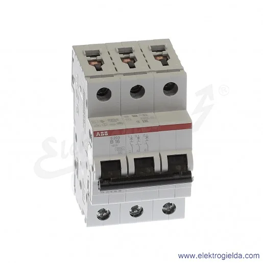 Wyłącznik nadprądowy S203-B16 3P B 16A AC 6kA Wyłącznik nadprądowy S203-B16 3P B 16A AC 6kA